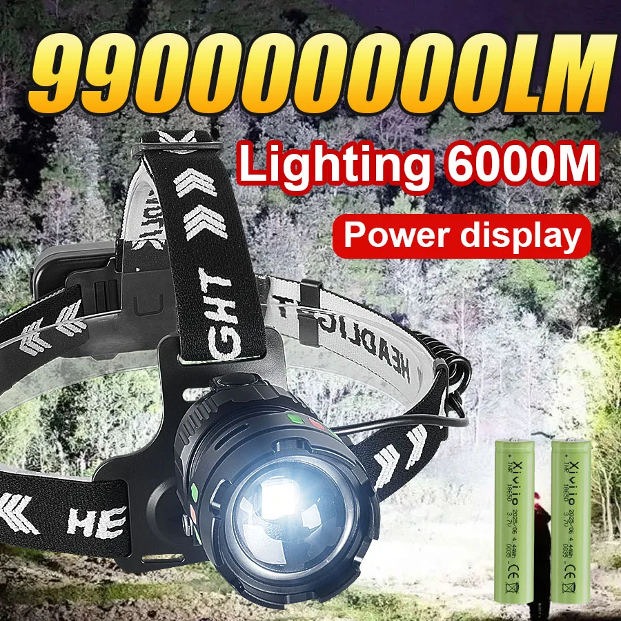 

NEW Ultra Powerful LED Headlight COB Light Super Bright Lantern USB Rechargeable Head Light Outdoor Headlamp For Fishing Camping