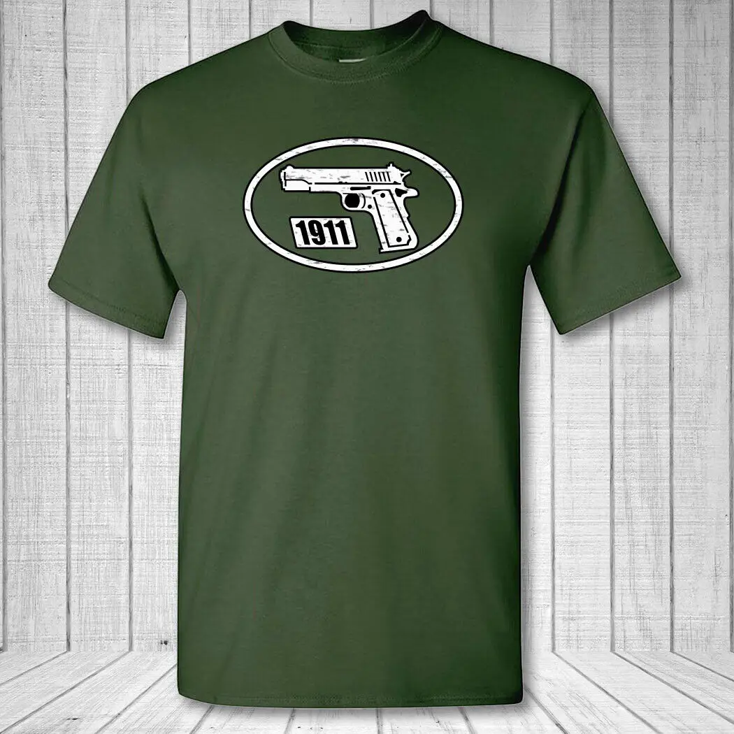 M1911 Pistol Oval T Shirt 1911 colt 45 acp semi auto concealed long or short sleeves