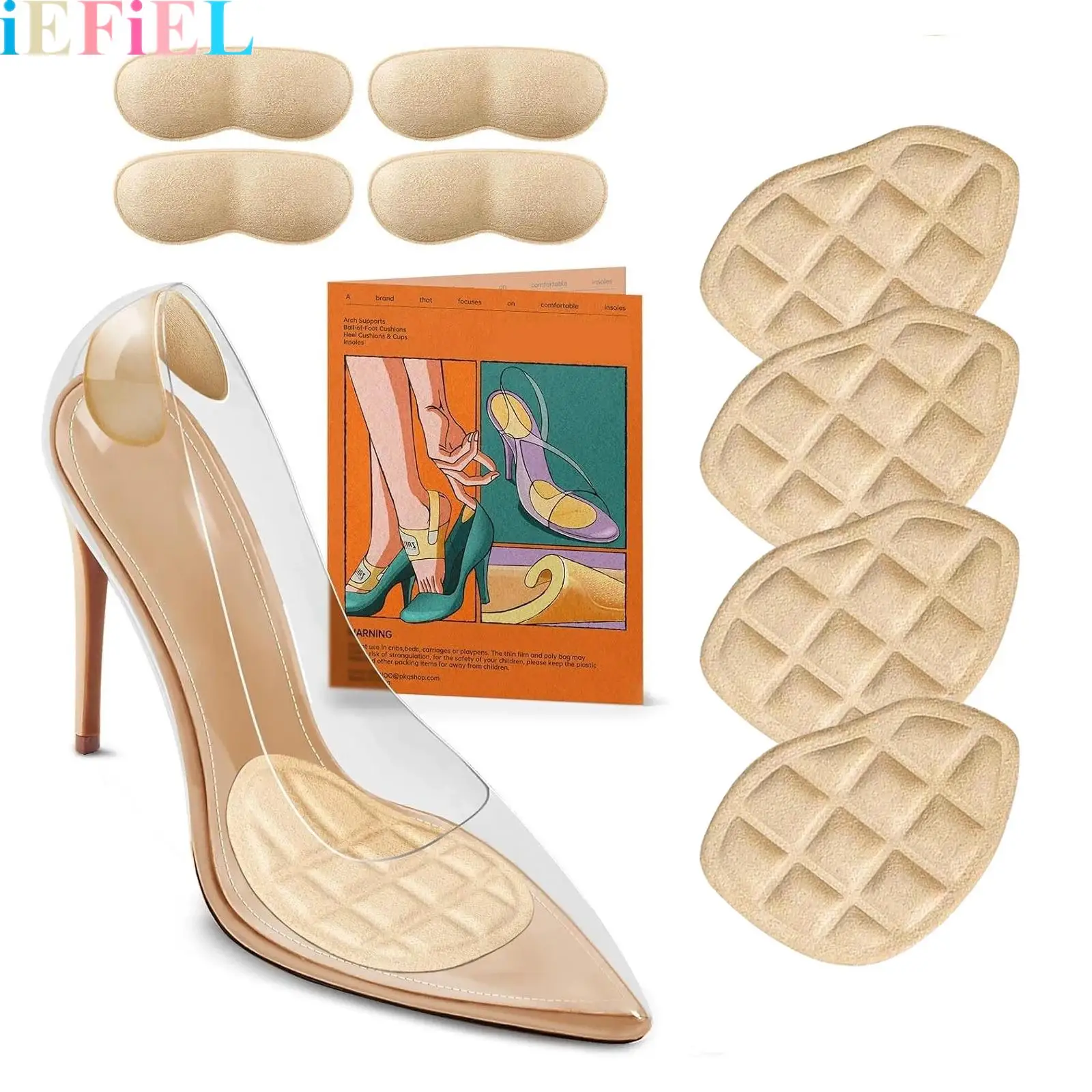 

8Pcs High-Heel Shoes Heel Protector Pads And Forefoot Pads Set Comfortable Non-Slip And Anti-Abrasion Insoles for Daily Wear