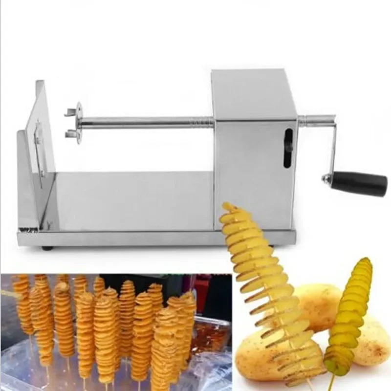 

Y071 New Manual Stainless Steel Spiral Potato Slicer Tower Kitchen Tool Fruit & Vegetable Cutter