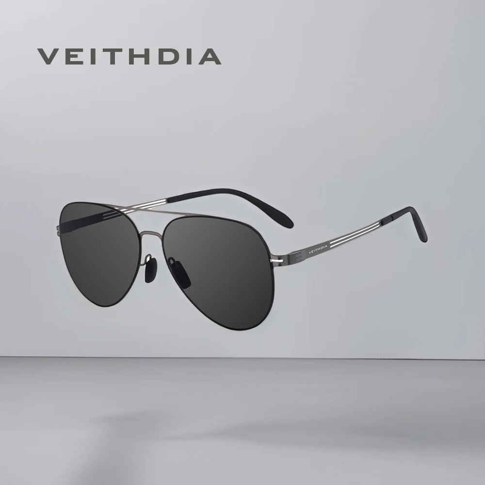 

VEITHDIA Новые защитные солнцезащитные очки с оправой из нержавеющей стали, поляризованные нейлоновые линзы UV400, очки для вождения VH08211