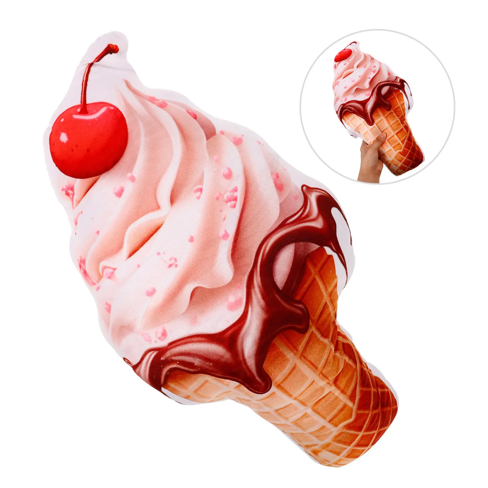 

Подушка-мороженое: Удобная декоративная подушка для дивана, спальни, офиса, детской. Мягкая декоративная подушка в форме 3D-конуса мороженого.