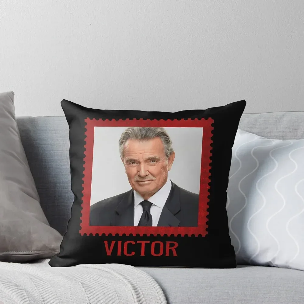 Funda de almohada con estampado de personaje de año rojo Victor (en negro), funda de almohada navideña, cojines de sofá de lujo