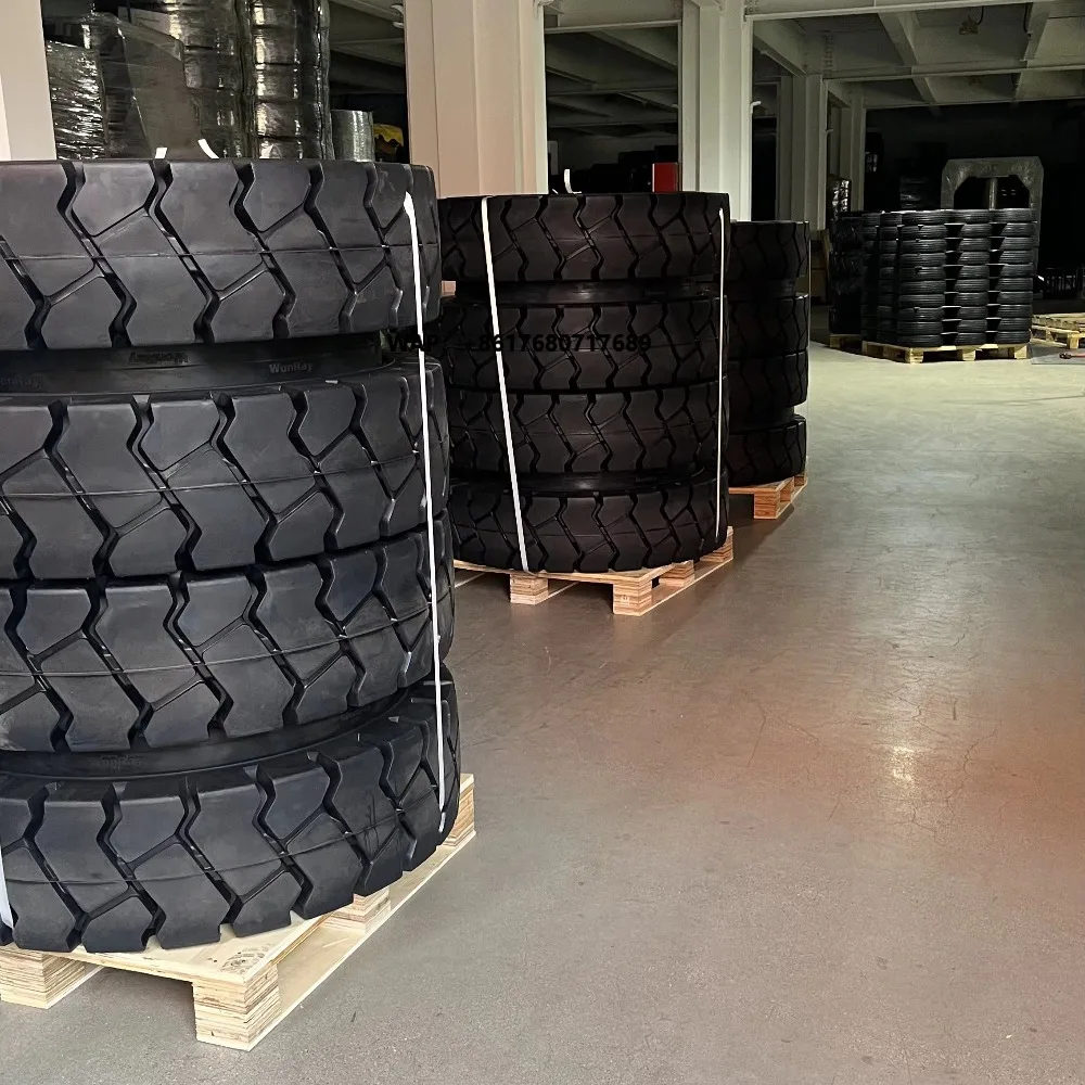

Solid Twin Wheel & Tire Assembly 10.00-20 12.00-20 Dual Pair of Tires Mounted on Rims with Spacer