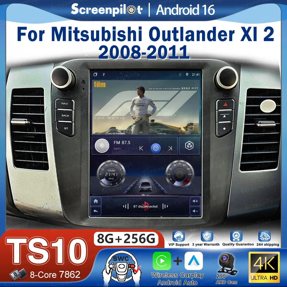 9.7'' Android 16 For Mitsubishi Outlander Xl 2 2008-20011 Stereo Head Unit Multimedia Video Player Car Radio Carplay Car GPS DVR