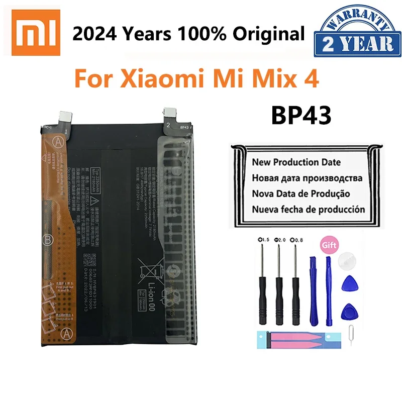 

100% Original BP43 4500mAh Phone Battery For Xiaomi Mi Mix 4 Mix4 MiMix4 Mobile Phone Replacement Batteries Bateria