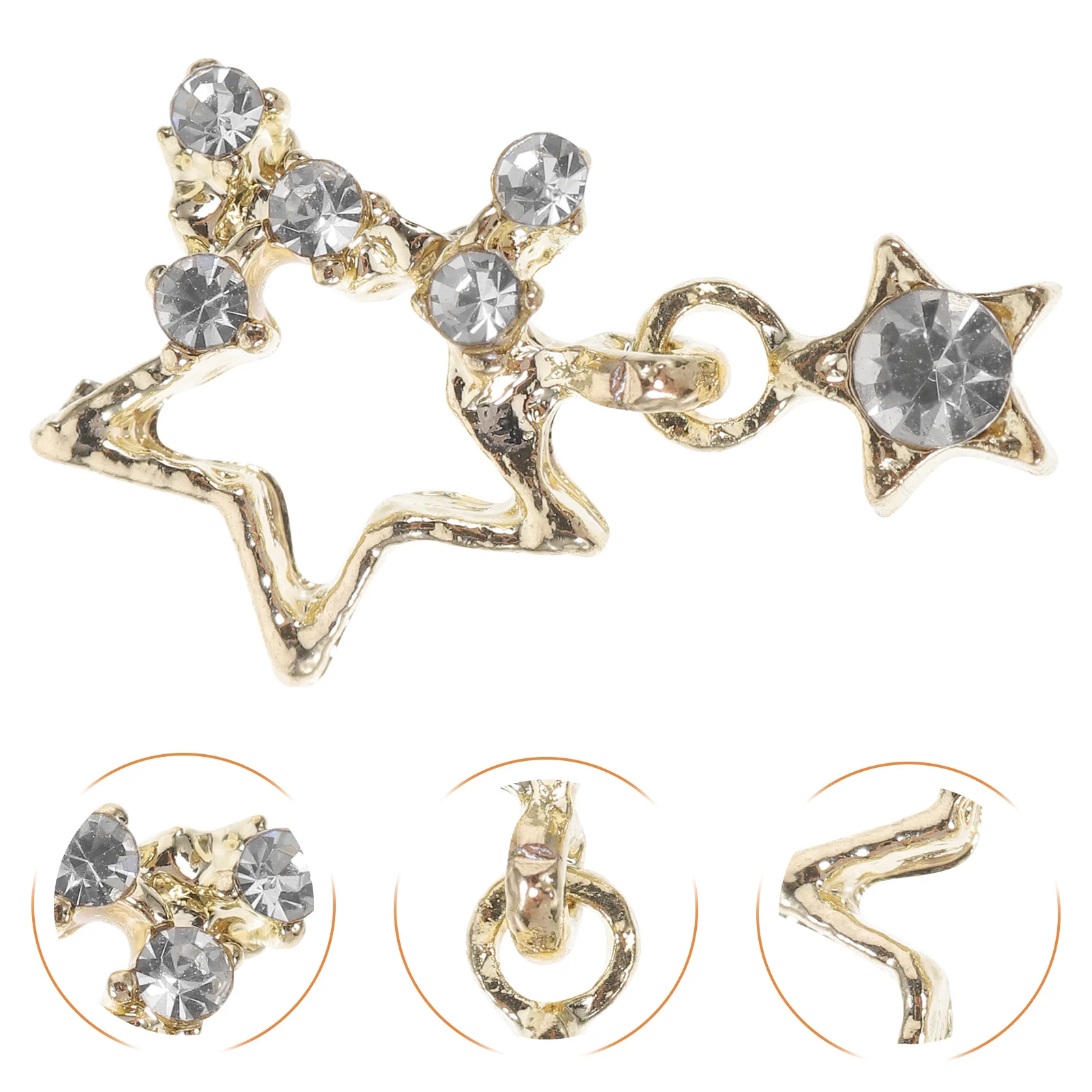 

20Pcs Star Nail Art Charms Rhinestones Zinc Alloy Pendant Gems Cool Nail Jewels Bulk Kit Star Charms for Nails