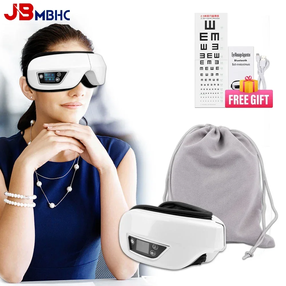 

6D Bluetooth Eye Massager with Heat Smart Airbag Vibration Eye Care Compress Eye Massage Relax Migraines Relief Improve Sleep