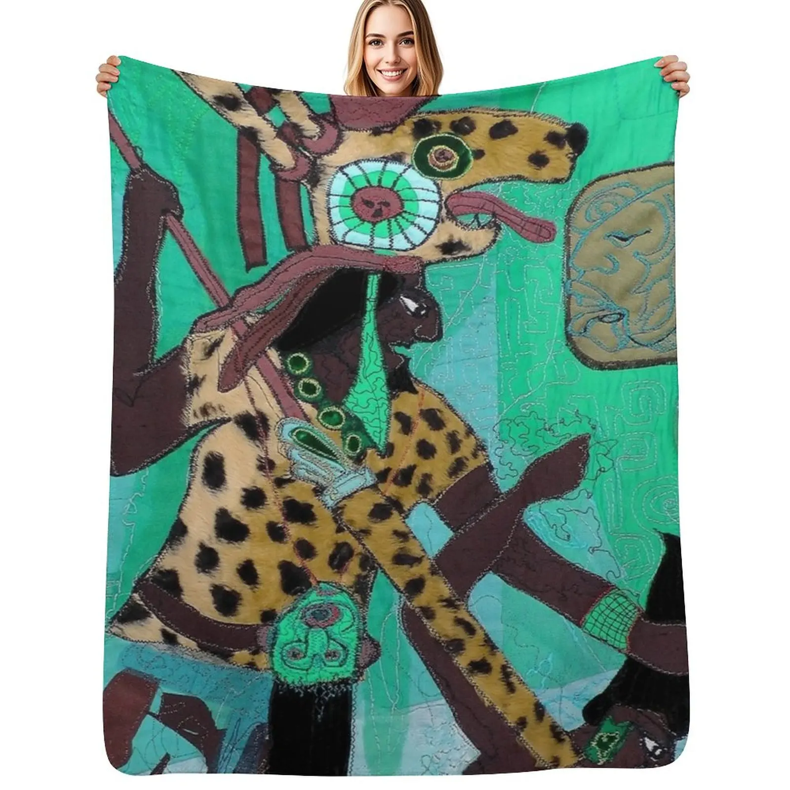 Mayan.Maya wall Panel. Aztec Throw Blanket Designers Soft Beds Camping Winter beds Decoratives Luxury Brand Blankets