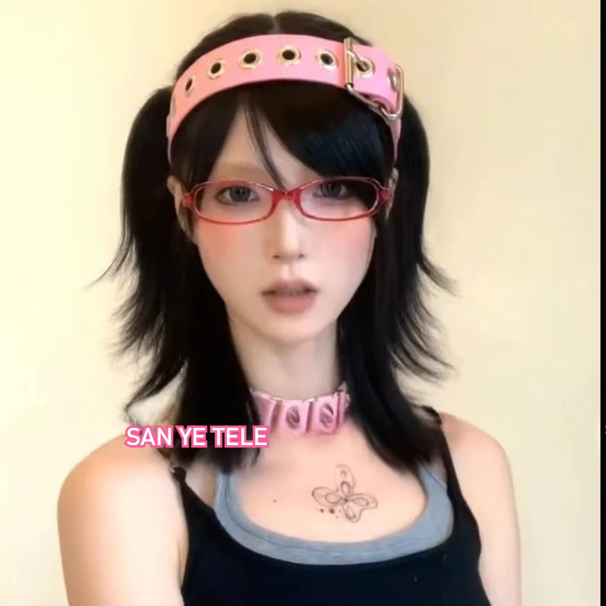 Y2K lederen gesp haar hoepel gothic punk subculturele originele handgemaakte hoofdband Japanse harajuku hot girl rock dark serie