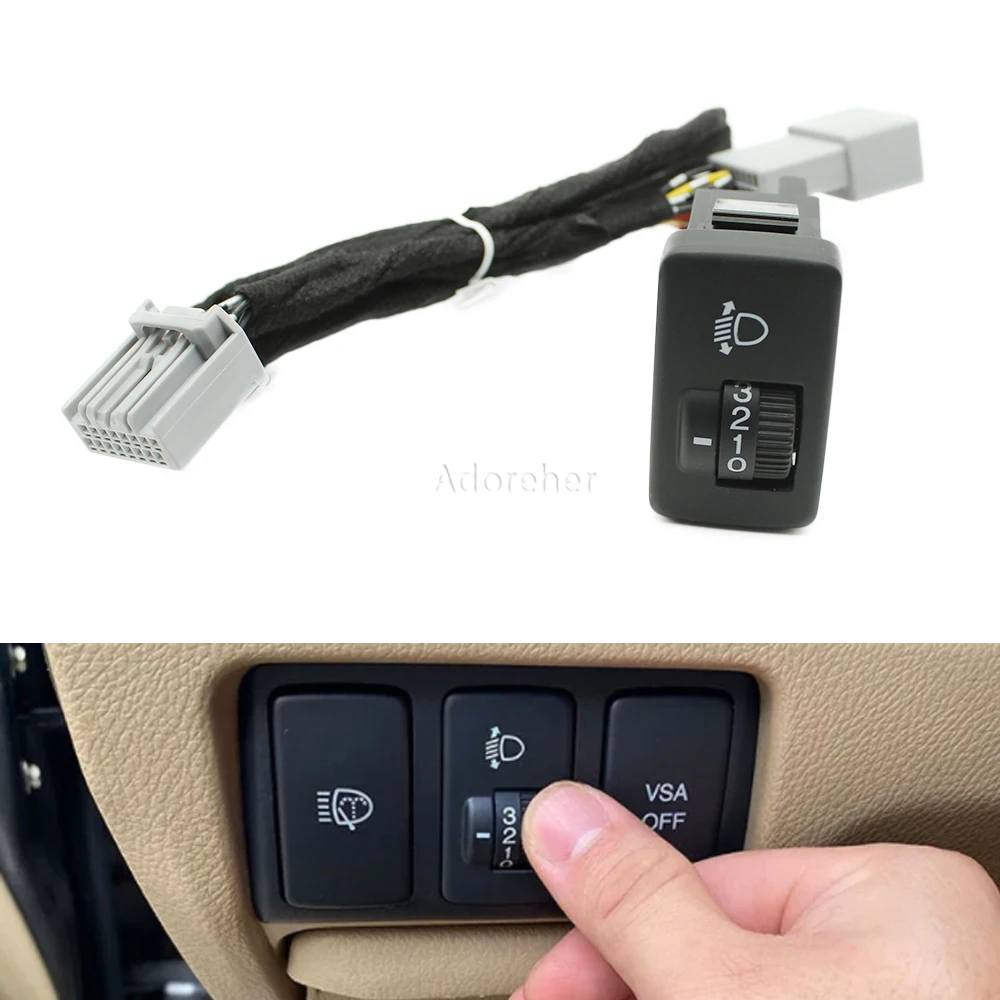 

For Accord 2008 2009 2010 Accessories Headlight Adjustment Switch Dashboard Brightness LED Adjustment Switch Button