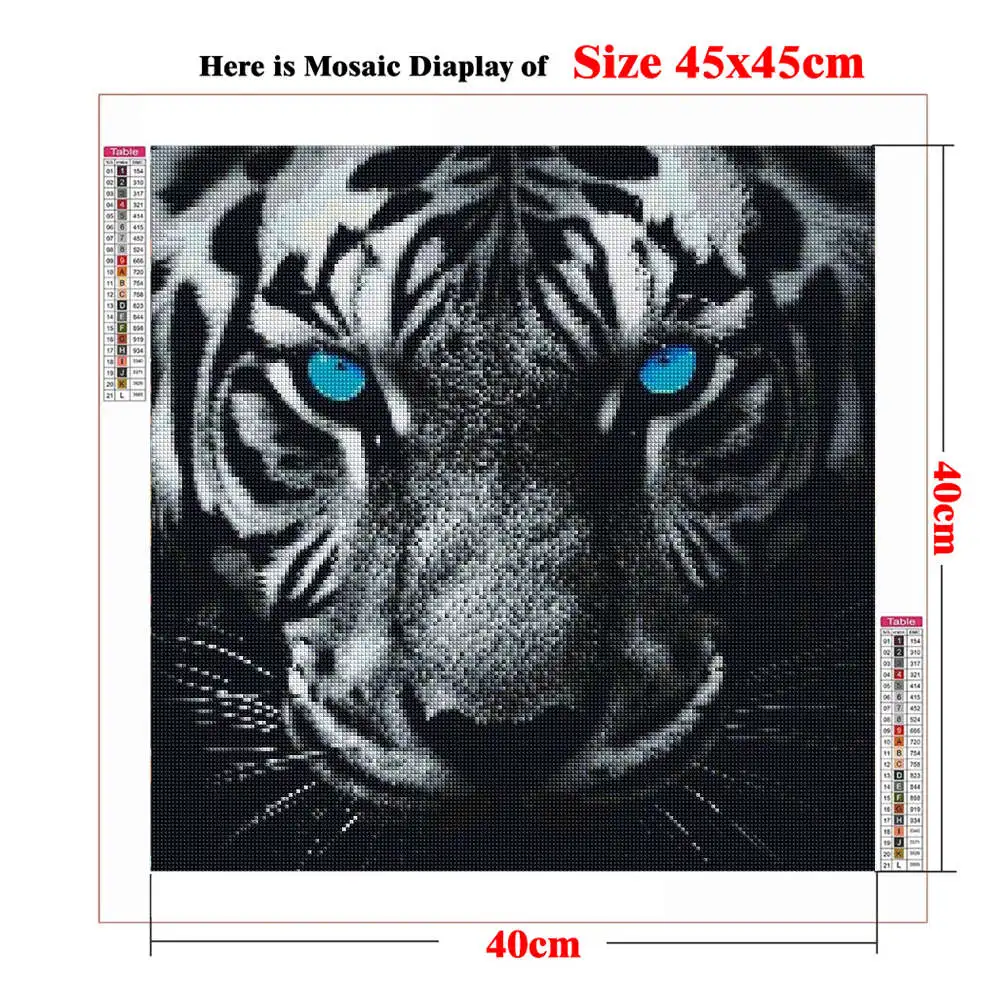 5d Diamond Painting Kits Blue Eyes Beast Animal Wolf Tiger Lion , Gem Art Cross Stitch for Adults, for Room Decor Club Decor