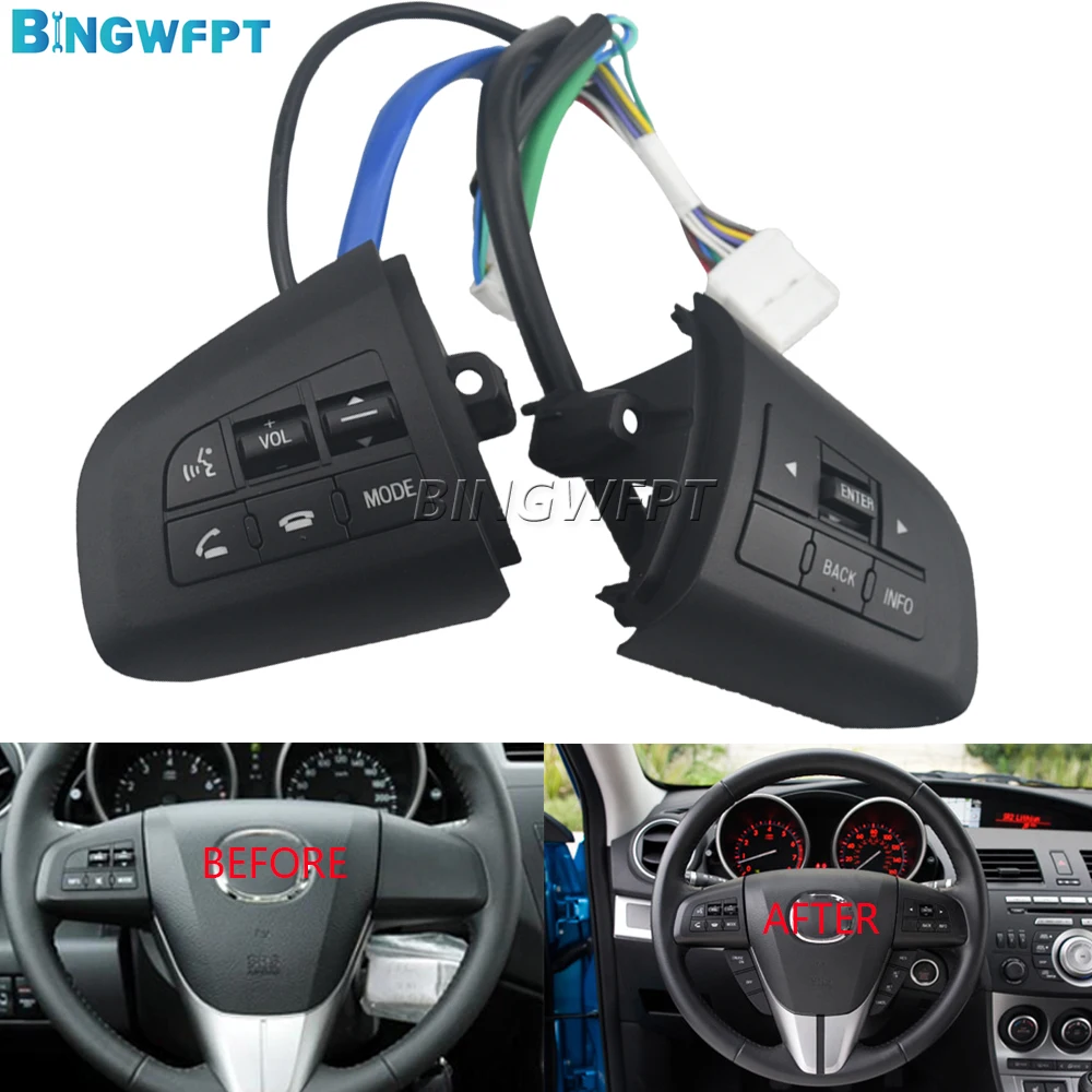 

Многофункциональные кнопки управления на руле для Mazda 3, 5, CX-5, CX-7, регулировка громкости и режимов