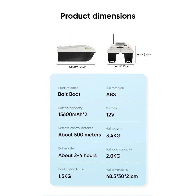 Bait Boat D50 High-speed Fishing Boat with Remote Control High-power High-speed Single Warehouse Fishing Bait Boat view 4