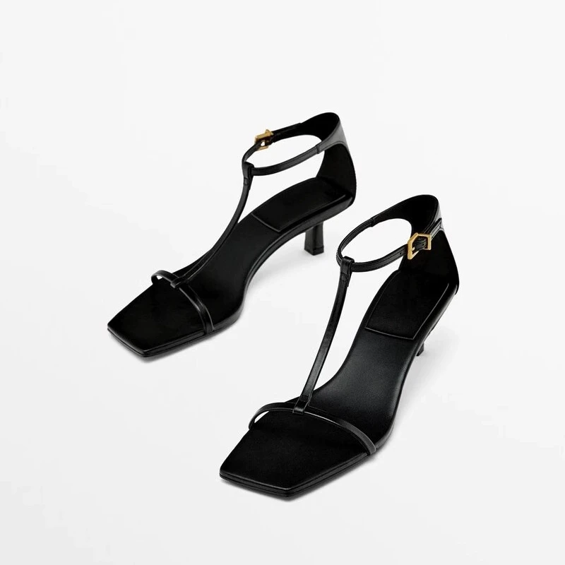 Dutit 2025 Summer England Style Square Head Fashion Simple Party Sandals Women Thin Heel Shoes Commute Women Shoes Female