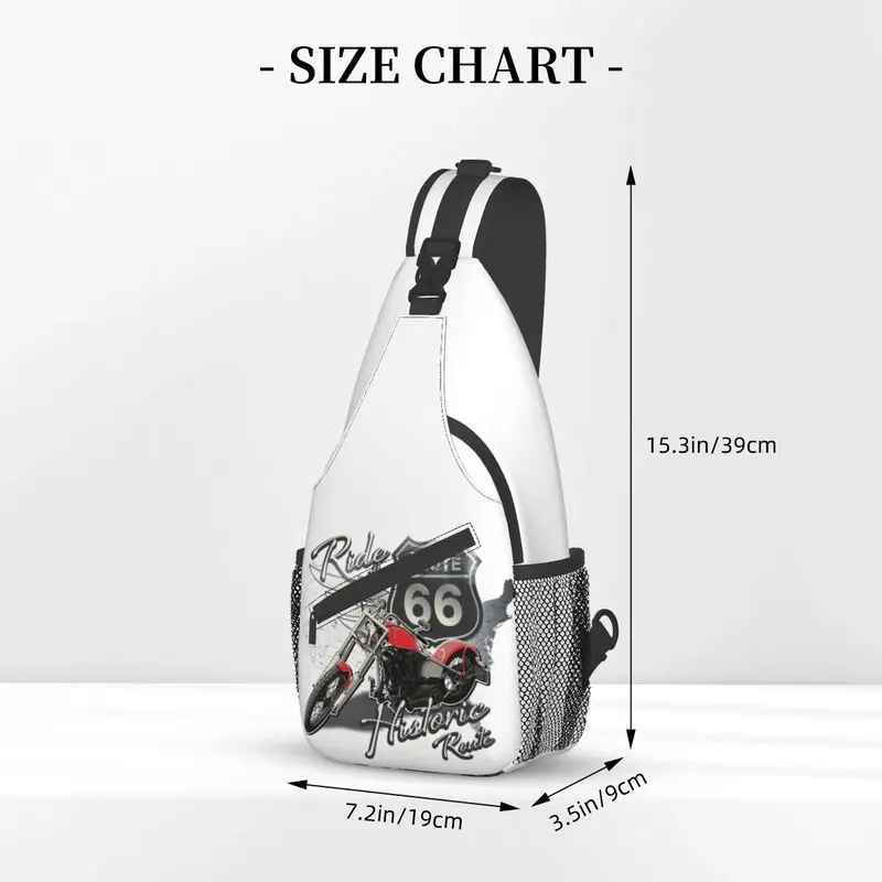 Mochila cruzada de viaje para hombre, bolso de hombro personalizado para el pecho y la carretera, mochila de viaje para motocicleta, mochila de día, Route 66