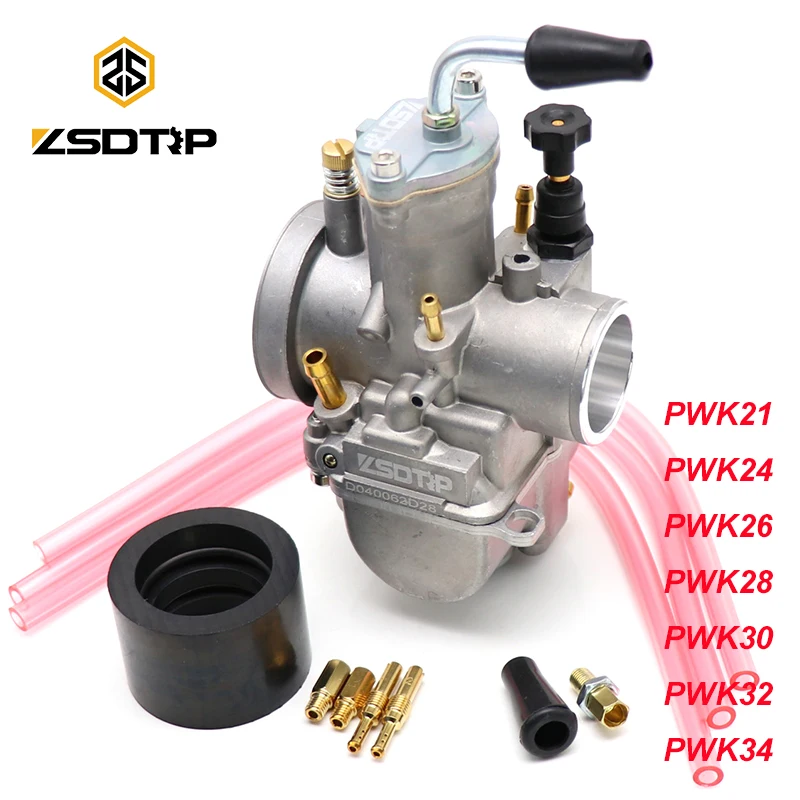 ZSDTRP 2T 4T Universal Keihin Motorcycle PWK Carburetor 21 24 26 28 30 32 34mm With Power Jet For Racing Motor