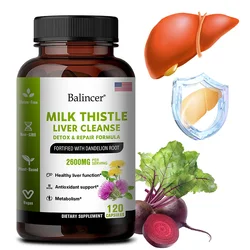 Milk Thistle and Dandelion Root Extract Supplement for Liver Detoxification, Repair and Nourishing, Antioxidant