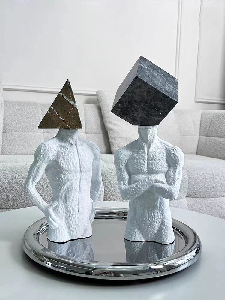 Home Decoration Abstract Characters Statue Sculpture Luxury Living Room Decor Accessories Geometric Ceramics Ornament Gifts