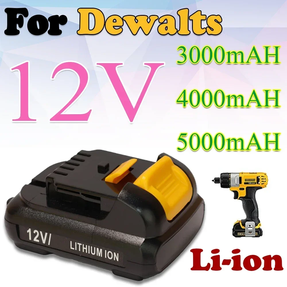 For Dewalt DCB120 Lithium-ion Batteries 12V/10.8V 5000mAh Battery DCB123 DCB125 DCB124 DCB122 DCD710 Power Tools Battery