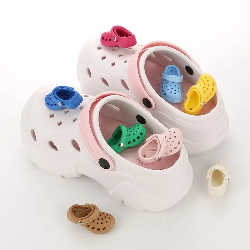 Mini Colorful Clog Shoe Charms, Tiny Hole Shoe Decor Ornaments, Multicolor Detachable Croc Accessories for Shoe Decoration