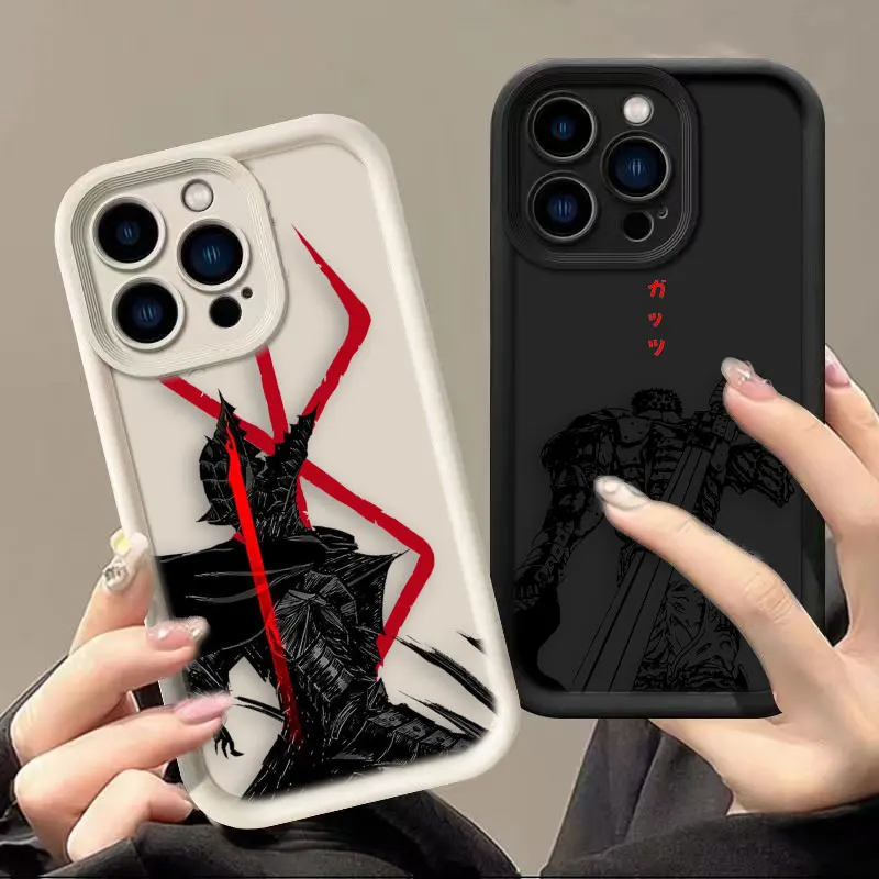 Funda de teléfono Berserk Guts Sketch para IPHONE APPLE 17 AIR 16 16E 11 12 13 MINI 14 15 8 7 XR Plus Pro Max Funda de silicona