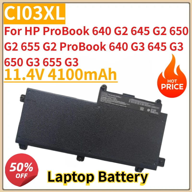 

Новый аккумулятор для ноутбука CI03XL 11,4 В 4100 мАч для HP ProBook 640 G2 645 650 G2 655 G2 ProBook 640 645 G3 650 655 G3