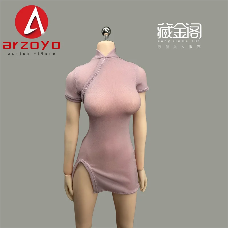 在庫あり 1/6 スケール高ストレッチチャイナハイスリットショートスカートドレス服モデルフィット 12 ''女性兵士アクションフィギュアボディ