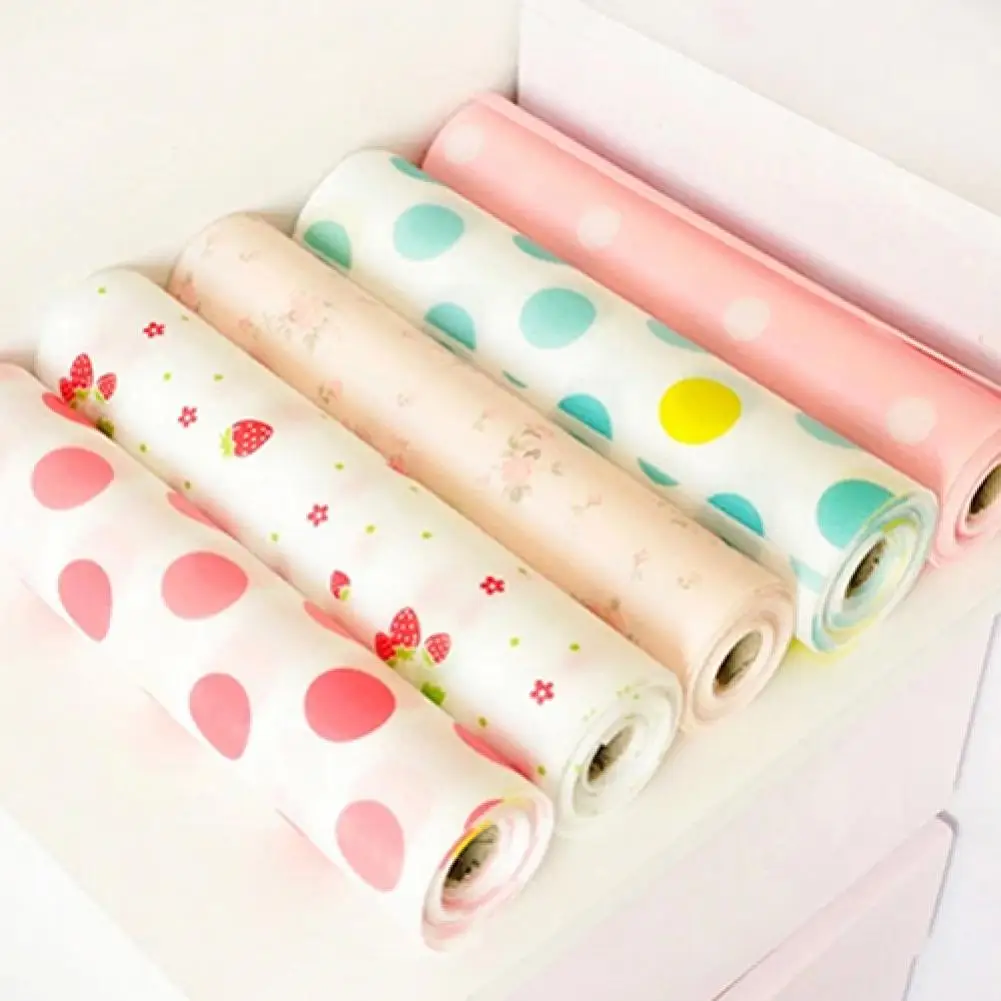 

300cm Drawer Mat Eco-friendly Moisture-proof Cute Printing Shelf Paper Cabinet Drawer Liner Table Mat Kitchen