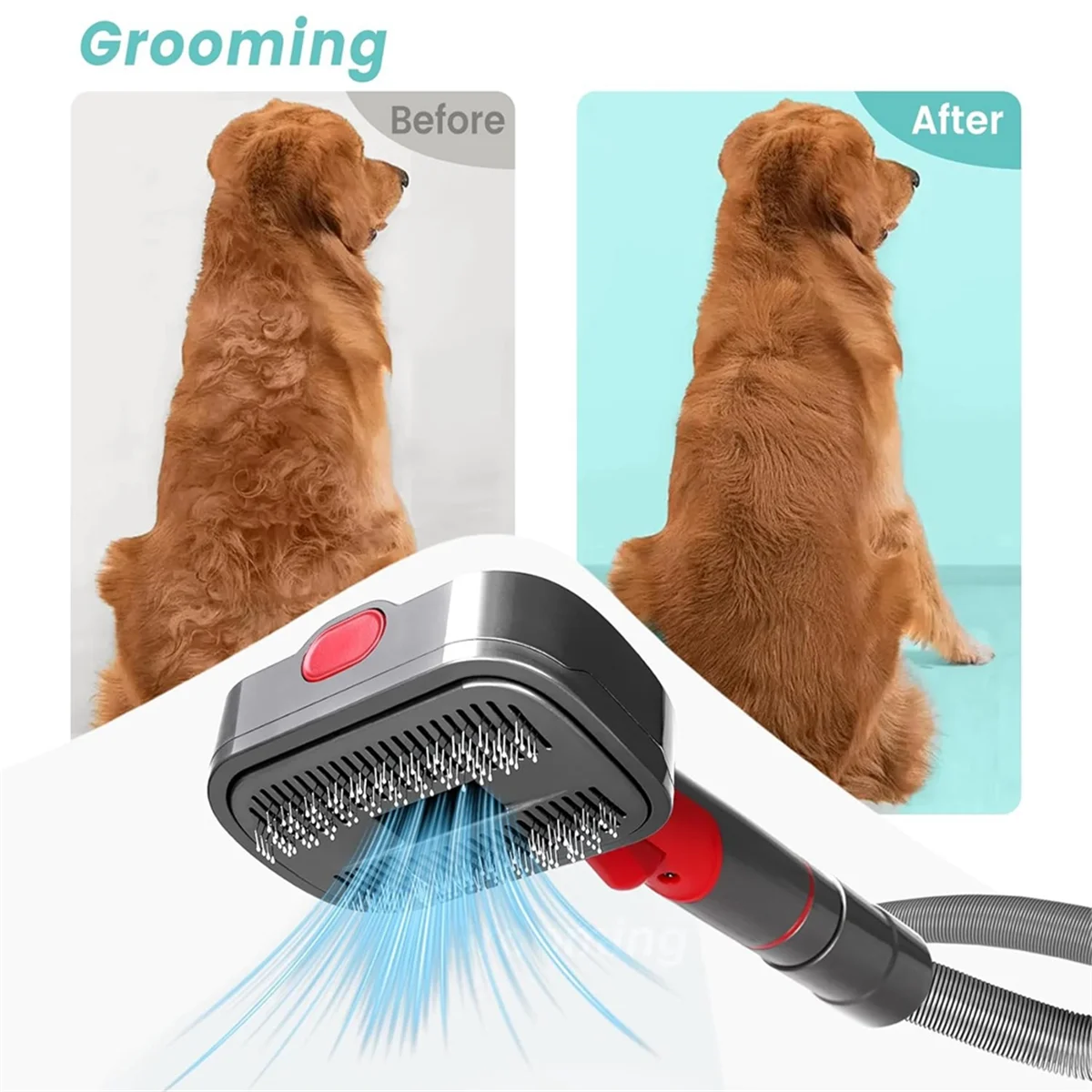 Efficient Pet Dog Grooming Kit for Dyson Vacuum V7 V8 V10 V11 V12 V15,Dog Grooming Brush Attachment,Dog Hair Groomer Tools