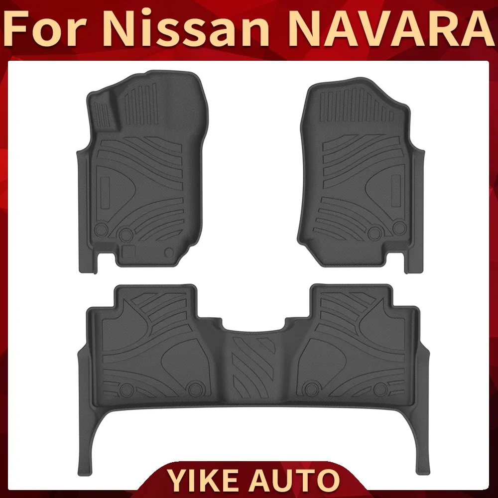 For Nissan NAVARA NP300 LHD RHD 2017-2024 Auto Car Floor Mats All-Weather TPE Foot Mats Odorless Pad Tray Interior Accessories