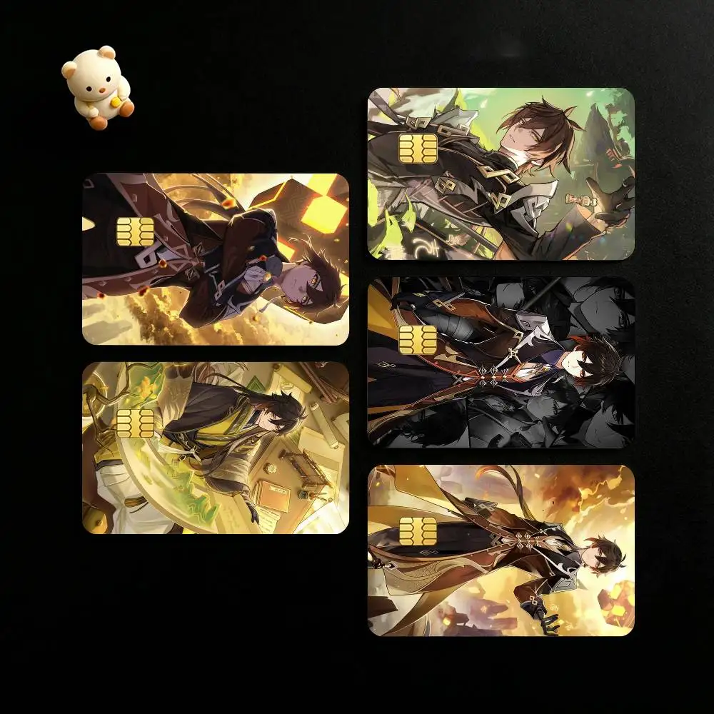 Game Genshin Impact ZhongLi Credit Card HD Stickers Small Chip Waterproof Sticker Game Card Decal Gift