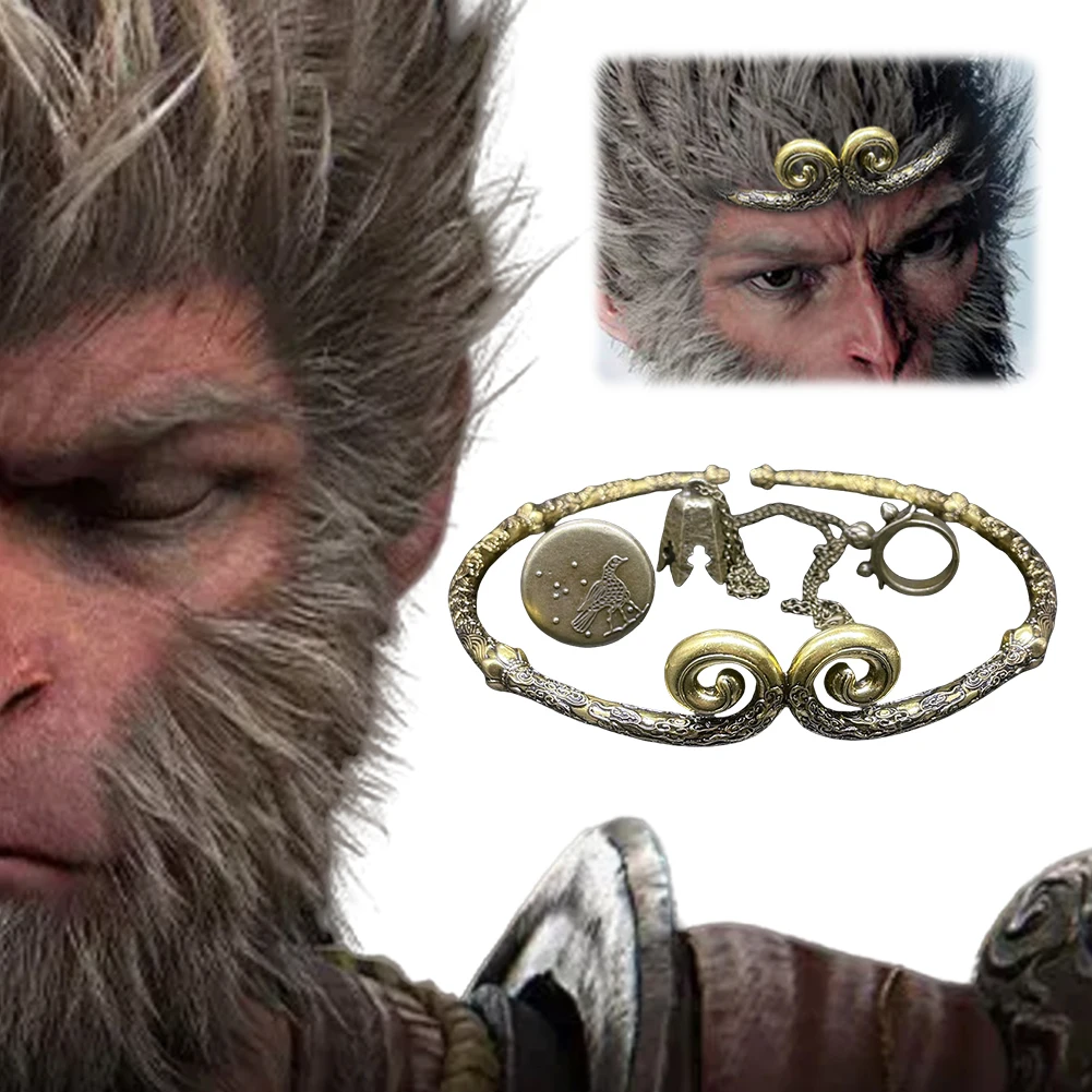 Black Monkey King Wukong Mythical Ornament Game Periphery Handmade Necklace Ring Badge Gold Hoop Sun Wukong Collection