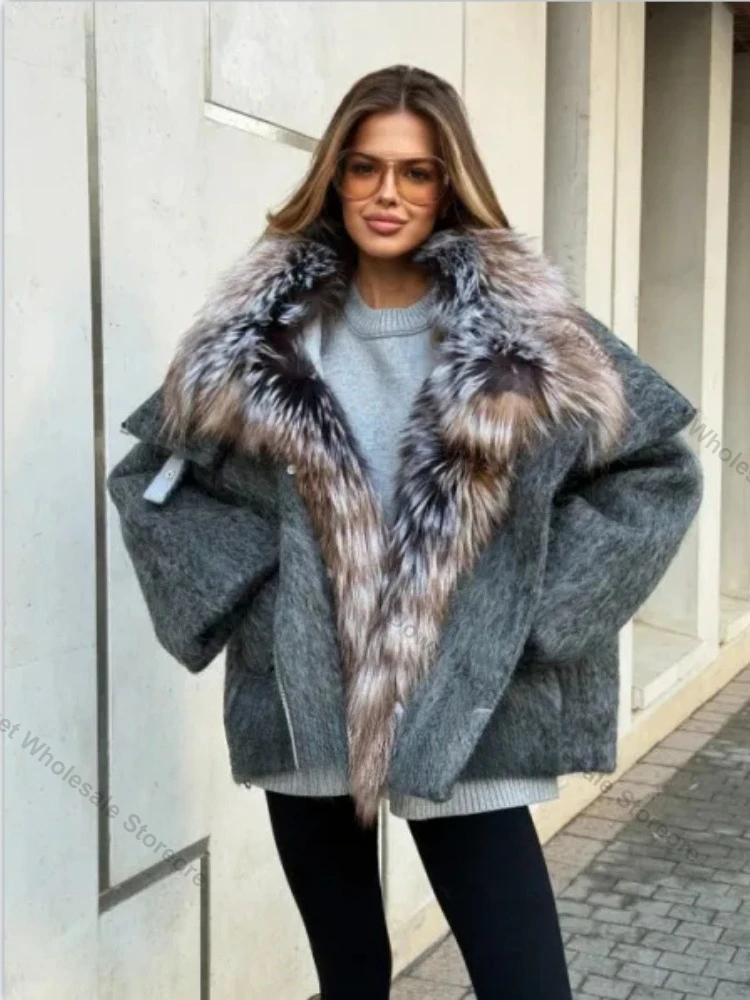 Puffer Jacket Women's Women's Real Fur Jacket Warm Winter Down Padding Parkas Warm Lightweight Goose Down Coat Cold Protection view 3