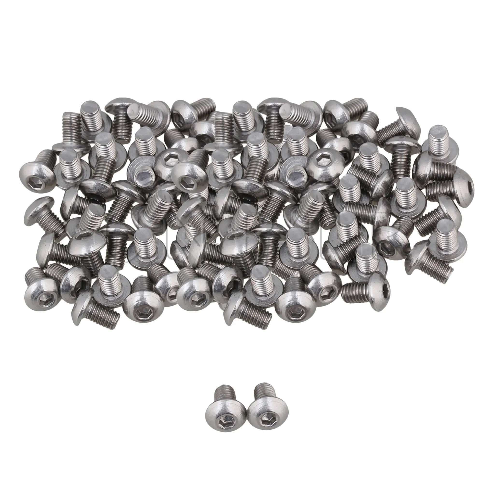 CNBTR 100Pcs M5x8mm/M4x10mm Metric Thread Hex Socket Cap Screws Bolts 304 Stainless Steel