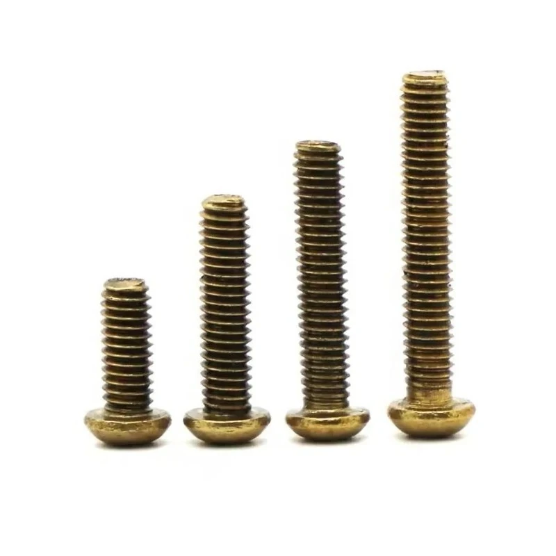 

Brass Phillips Round Head Screws - M2 M2.5 M3 M4 M5 M6 M8 Machine Screws with Threaded Knob, Cross-Drive Bolts