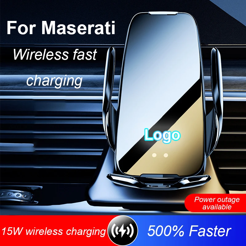 

For Maserati Ghibli 2014-2020 2021 2022 Car Infrared Sensor Holder Mobile Phone 15W Wireless Charger Air Outlet Auto Accessories