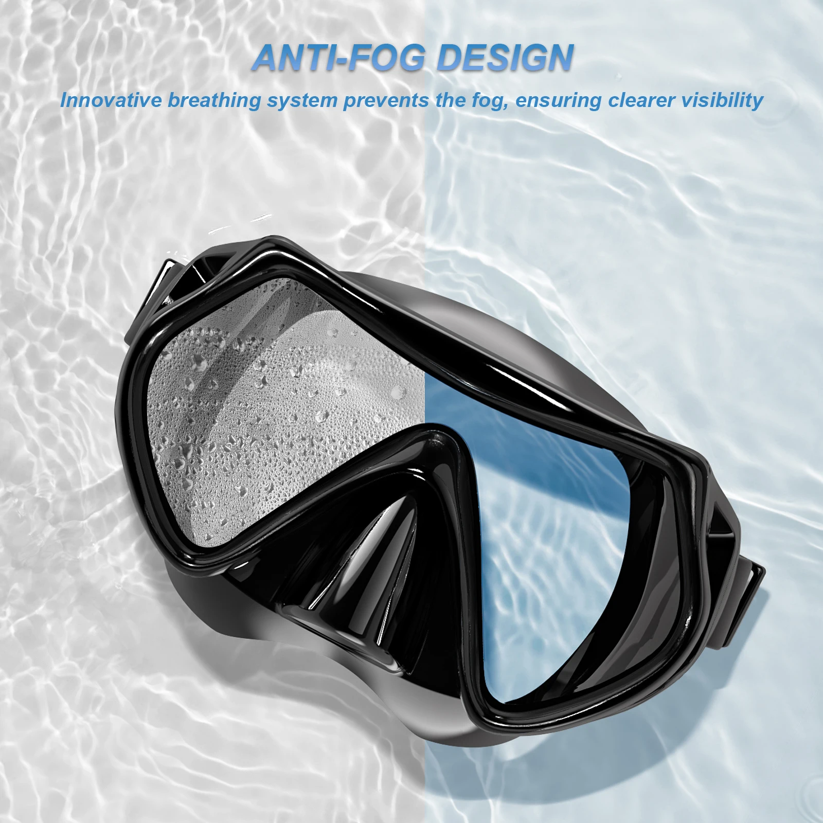 Snorkeling Mask for Kid Diving Mask Waterproof Scuba Diving Goggles Large Frame Anti-fog Swimming Mask Silicone Swim Goggles