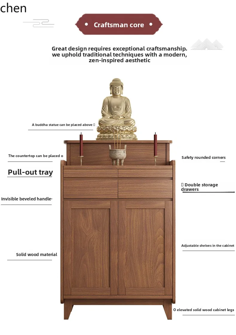 YFY  Style Solid Wood  Altar Incense Table Home Use Worship   Incense  Altar Small Living Room