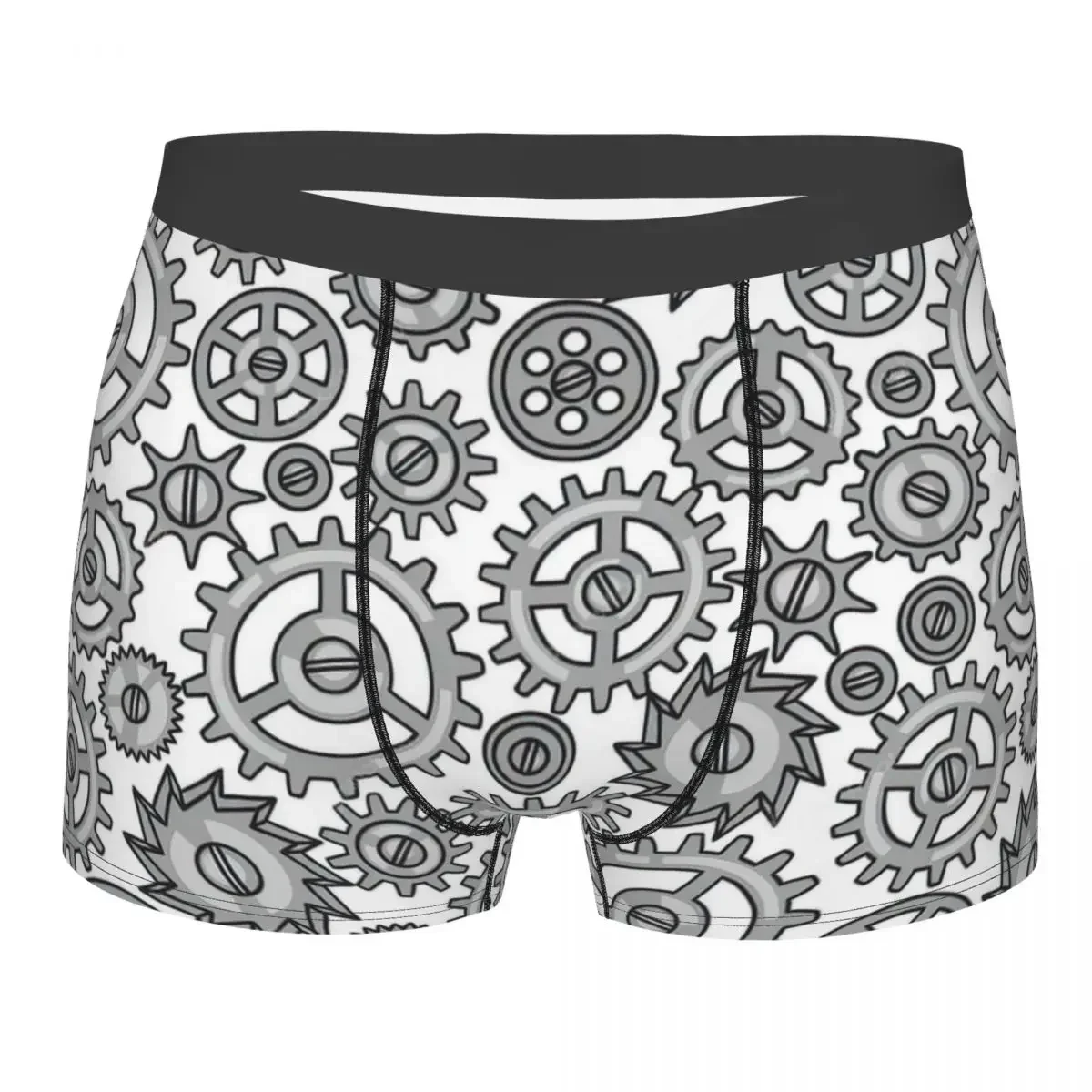 Steampunk Seamless Pattern Of  Gears In Doodle Style Underpants Breathbale Panties Male Underwear Print Shorts Boxer Briefs