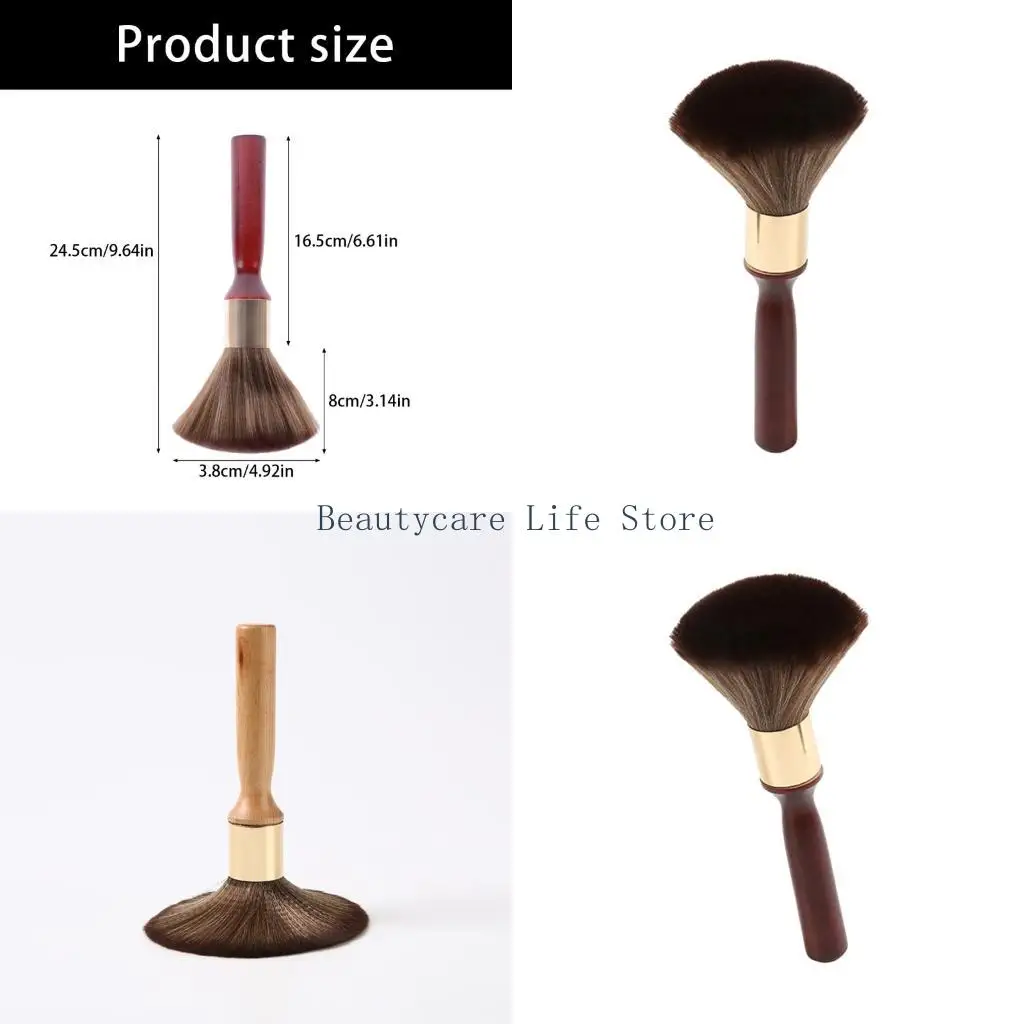 652C Ergonomic Hair Clippings Sweeper With Extended Beechwood Handle Fiber Cleaning Brush For Salons