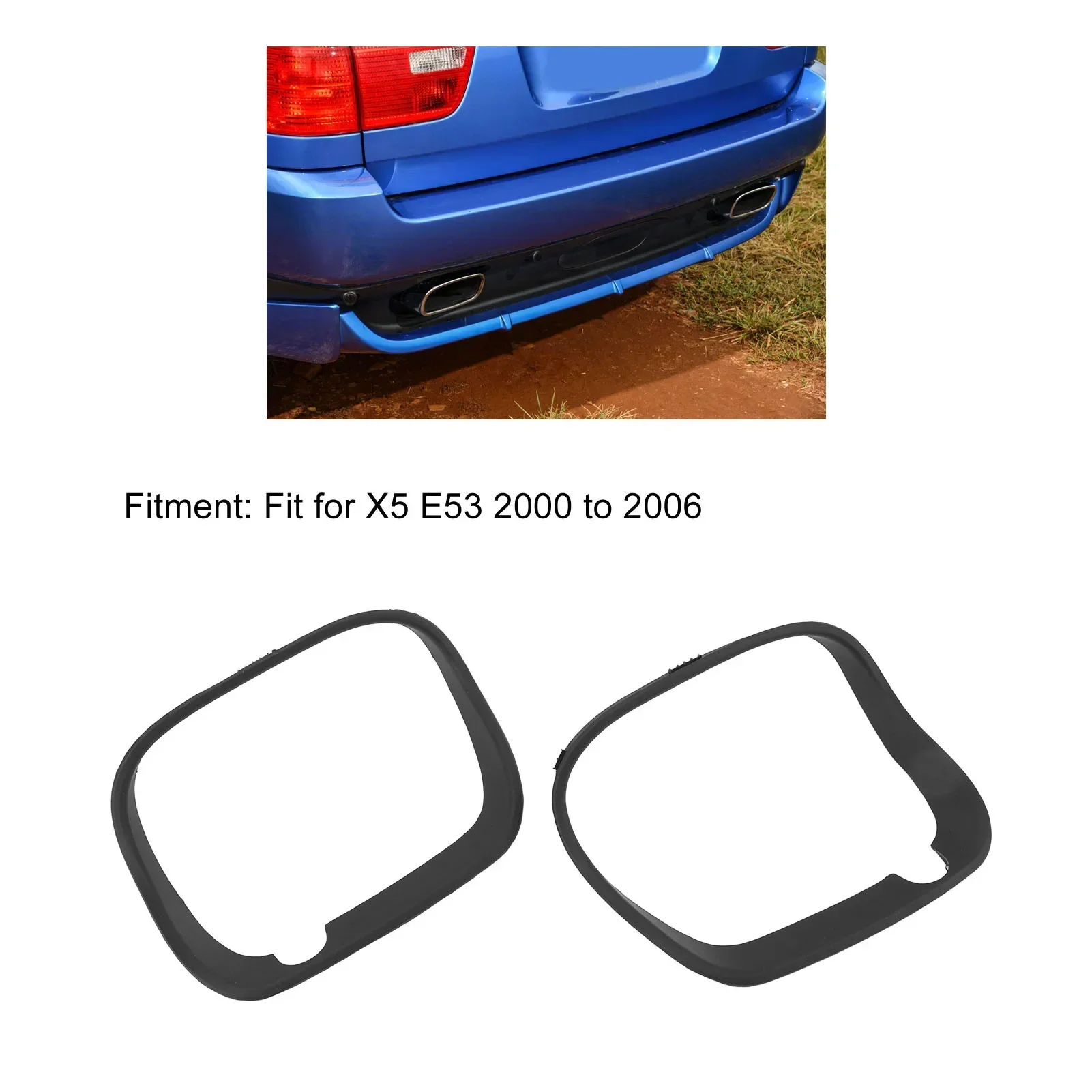 1 Pair Of Rear Exhaust Pipe Cover Trim Left Right 51127010124 Exhaust Tail Pipe Decorative Frame For BMW X5 E53 2000 To 2006