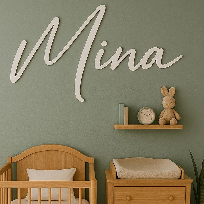1pc Custom Wood Baby Name Sign, Letter Wall Art, Kids Room Art, Wall Art for Nursery, Baby Name Sign, Wooden Sign, Room Decor