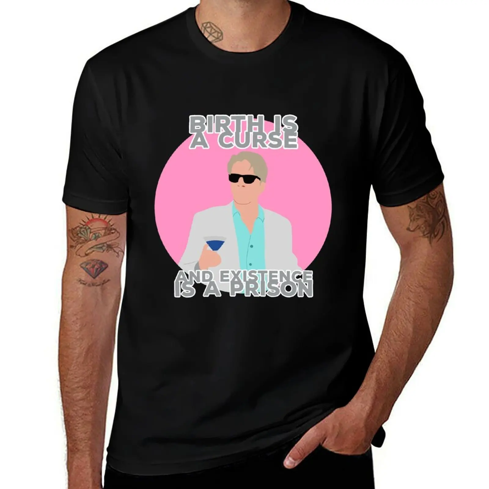 

Birth is a curse and existence is a prison - Michael Crisis Meme T-Shirt Plus Size Comfort Fit Tee