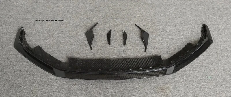 

For R8 2016-2024 Real Carbon Fiber Front Lip Bumper Spoiler Wind Knife Splitter Body Kit Modify Decoration