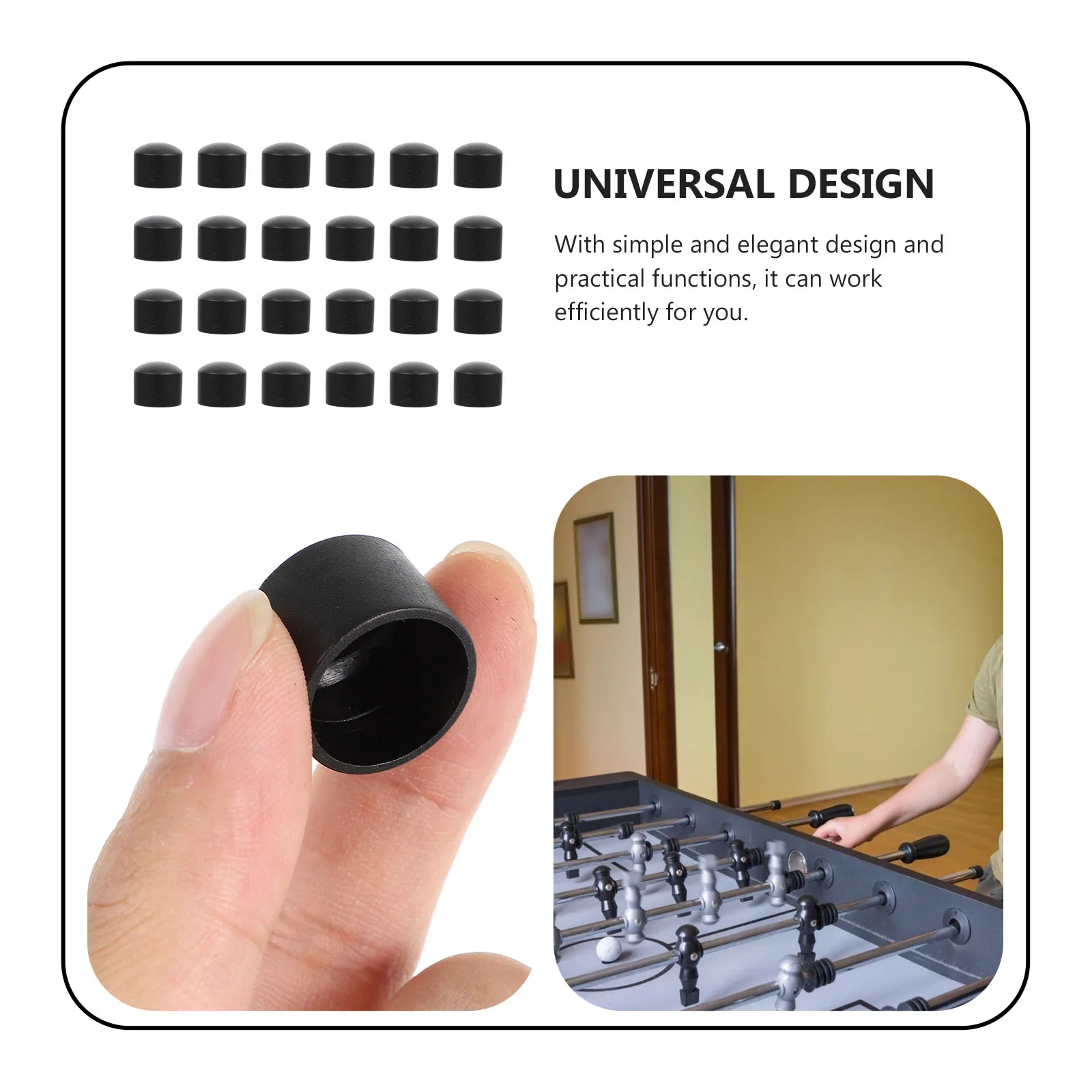 

24 Pcs Foosball Table Pipe Caps Plastic Protectors Replacement Universal Design Fits Standards Tabletop Soccer Game Accessories