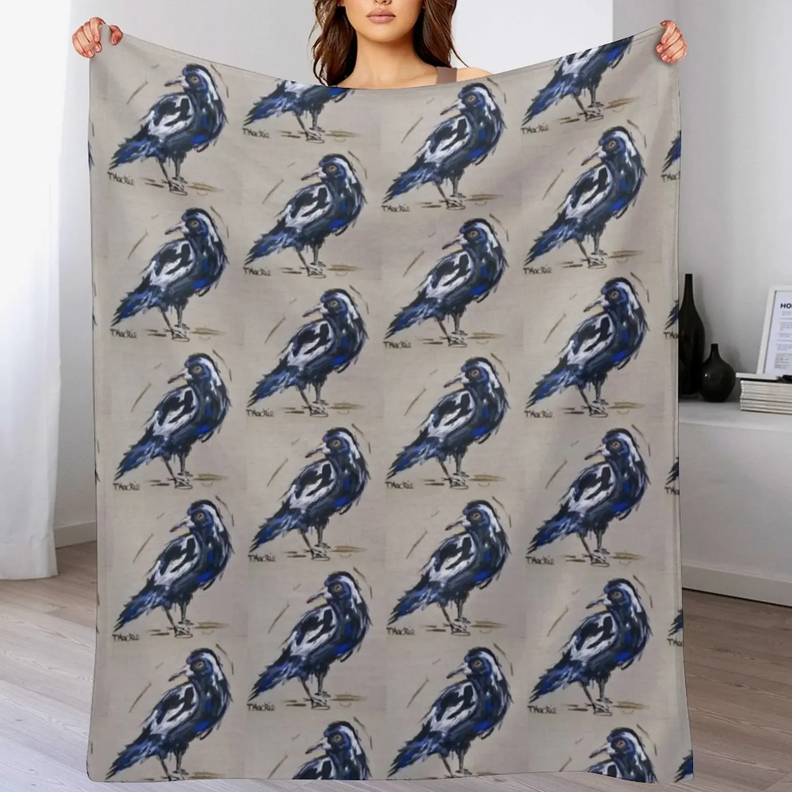 Blue Steel Throw Blanket Cozy Microfiber Throw Blanket for Home Bedroom