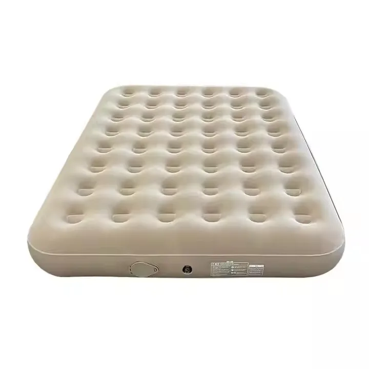 電動ポンプ付きポータブルインフレータブルキャンプ用エアベッド、コンパクトなスリーピングマット、屋外および屋内での一晩中使用可能