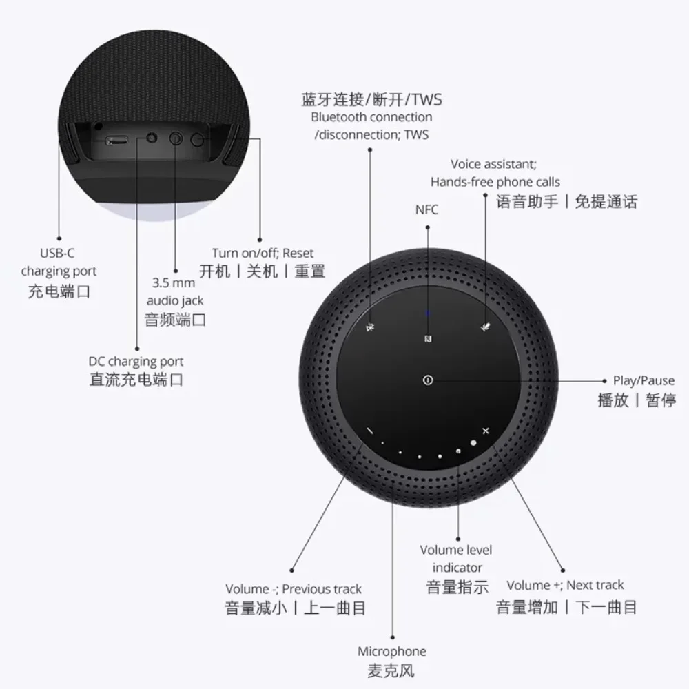 Tronsmart T6 Max Bluetooth Speaker Heavy Bass 3D Surround Sound Effect Subwoofer IPX5 Waterproof Touch Speaker NFC Home Theater image 5
