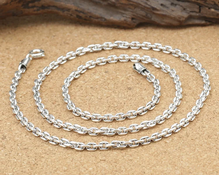 

jewelry 2.5mm square grids pendant matching chain for men and women fashion thai silver necklace long sweater